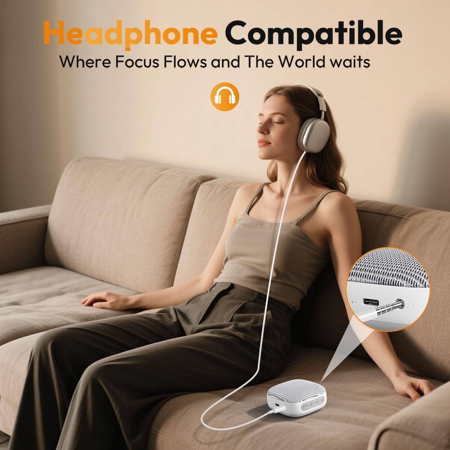 Portable Sound Machine for Travel, White Noise Sound Machine for Sleeping, 52-Hour Lasting Mini Noise Machine with 21 Quality Non-looping…