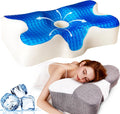 Eucior Cooling Gel Pillow, Cooling Cervical Neck Pillow, Gel Memory Foam Pillow, Odorless Ergonomic Contour Pillows, Orthopedic Bed Pillow for…