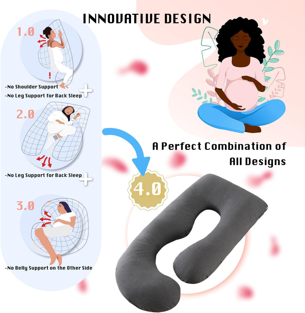 ALLOPERA Pregnancy Pillow, Full Body Maternity Pillow 57 inch, with Removable Washable Cover - Support for Legs, Back, Neck, Shoulder…