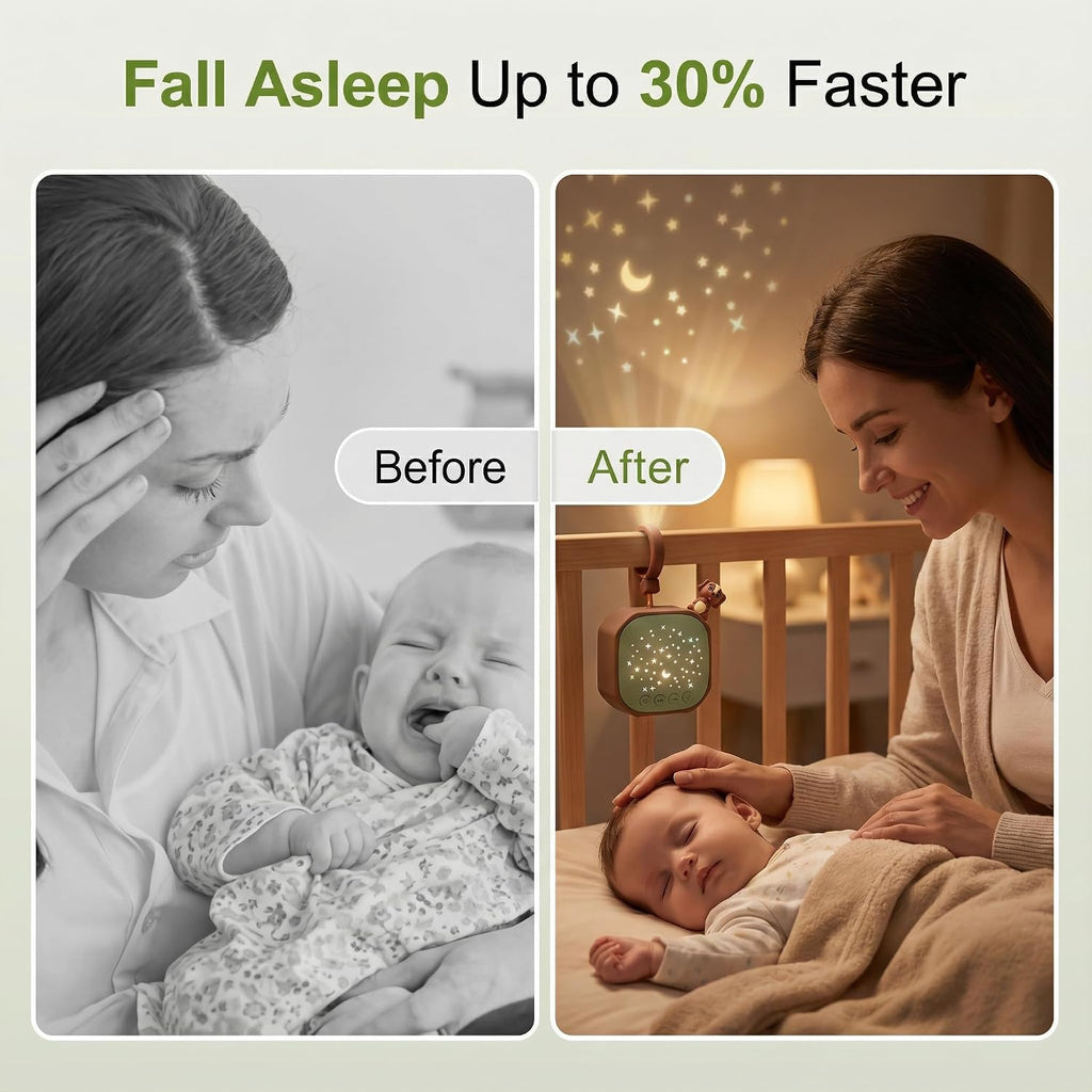 Junificent White Noise Sound Machine Baby with Star Projector | Portable Lullaby Music for Baby Sleeping | Soothing Sound Machine…