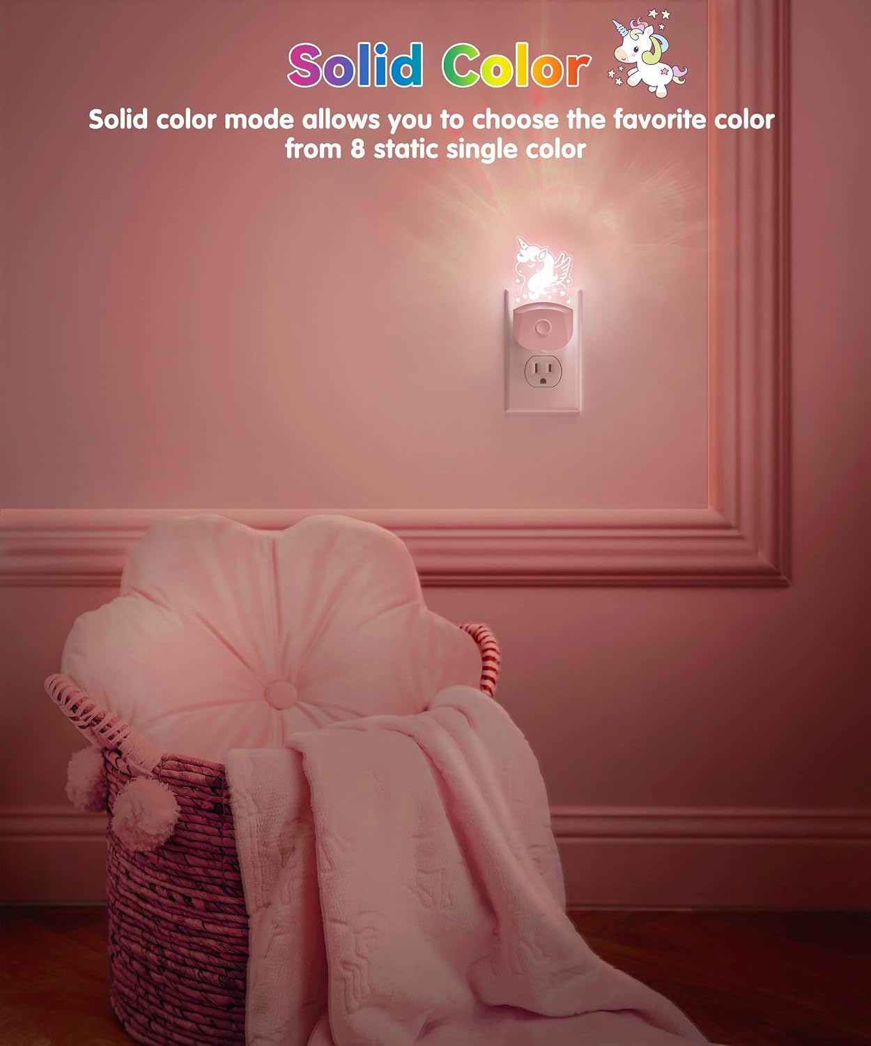 Plug in Night Light - Gift for Girls, LOHAS Cute Night Light with Dusk to Dawn, Color Changing, Birthday Gift Nightlight for Girls, Kids…