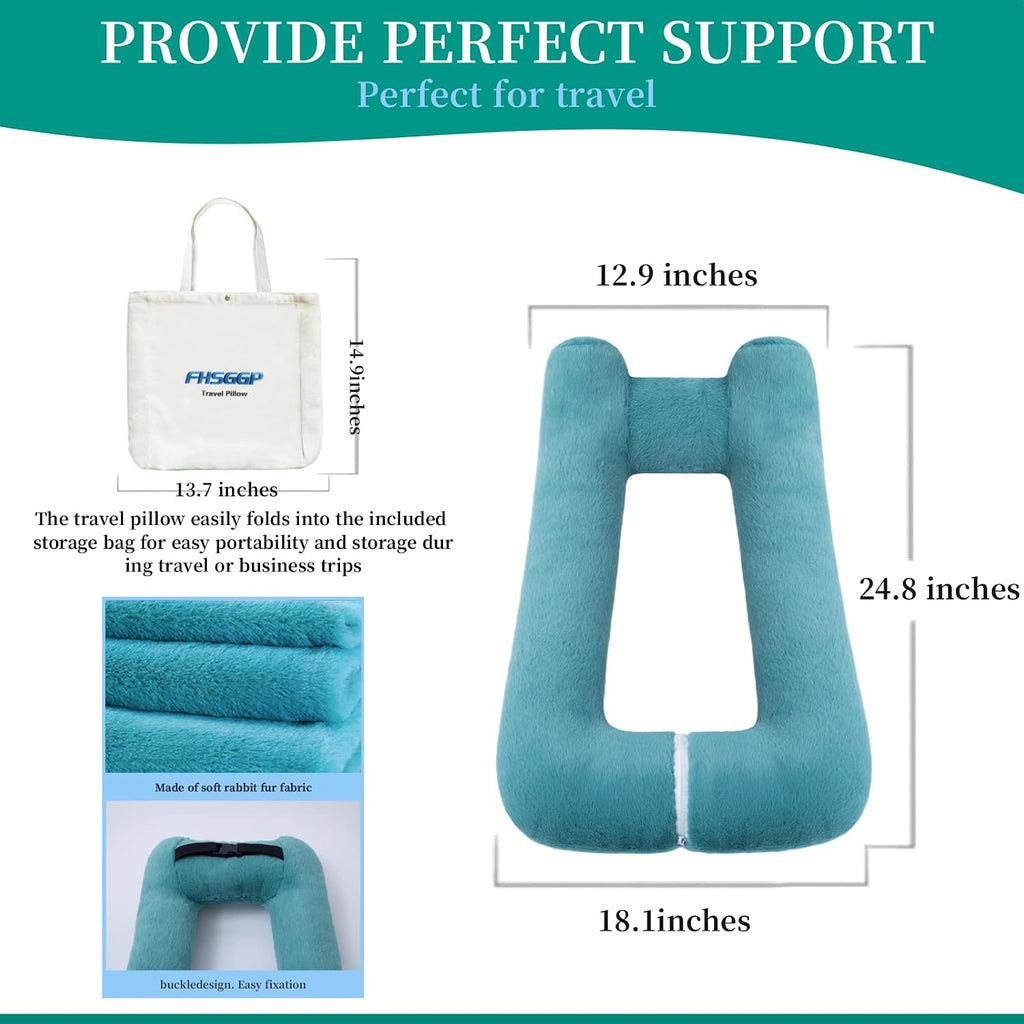 FHSGGP Travel Pillow Upgraded Version of Aircraft Travel Neck Pillow with Storage Bag, Sleep Pillows for Travel by Train, Car, or Plane…