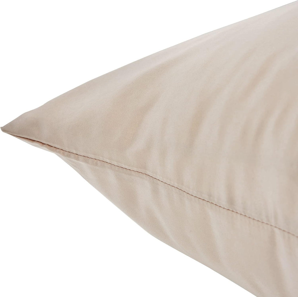 HommxJF Taupe Satin Pillowcase Queen Size Set of 2 for Hair and Skin, Taupe Silk Pillowcase Breathable Pillowcase with Envelope Closure