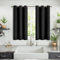 YoungsTex Black Kitchen Window Curtains 40 Inch Length - Short Thermal Insulated Blackout Drapes with Grommet for Small Bathroom Windows, 2…