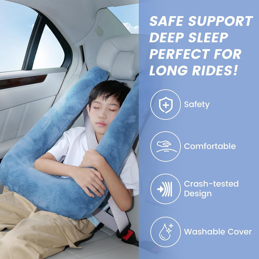 Keemall Car Pillow for Kids, Professional Kids Car Pillow for Sleeping Inflatable Carseat Travel - Safe, Reliable - Travel Pillows for Kid…