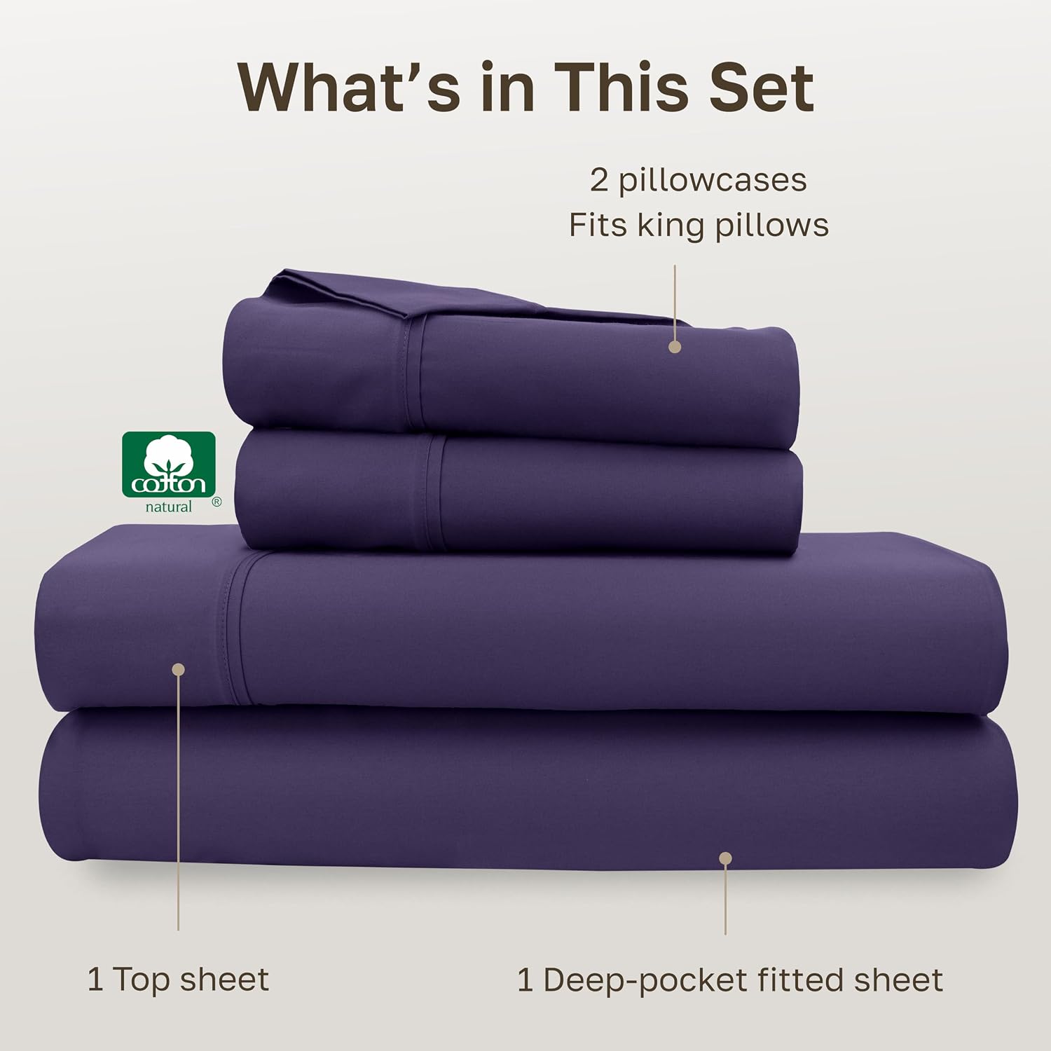 CaliforniaDesignDen California Design Den Soft King Size Cotton Sheet Sets, 400 TC Good Housekeeping Award Winner, Silky Smooth Sateen Weav…