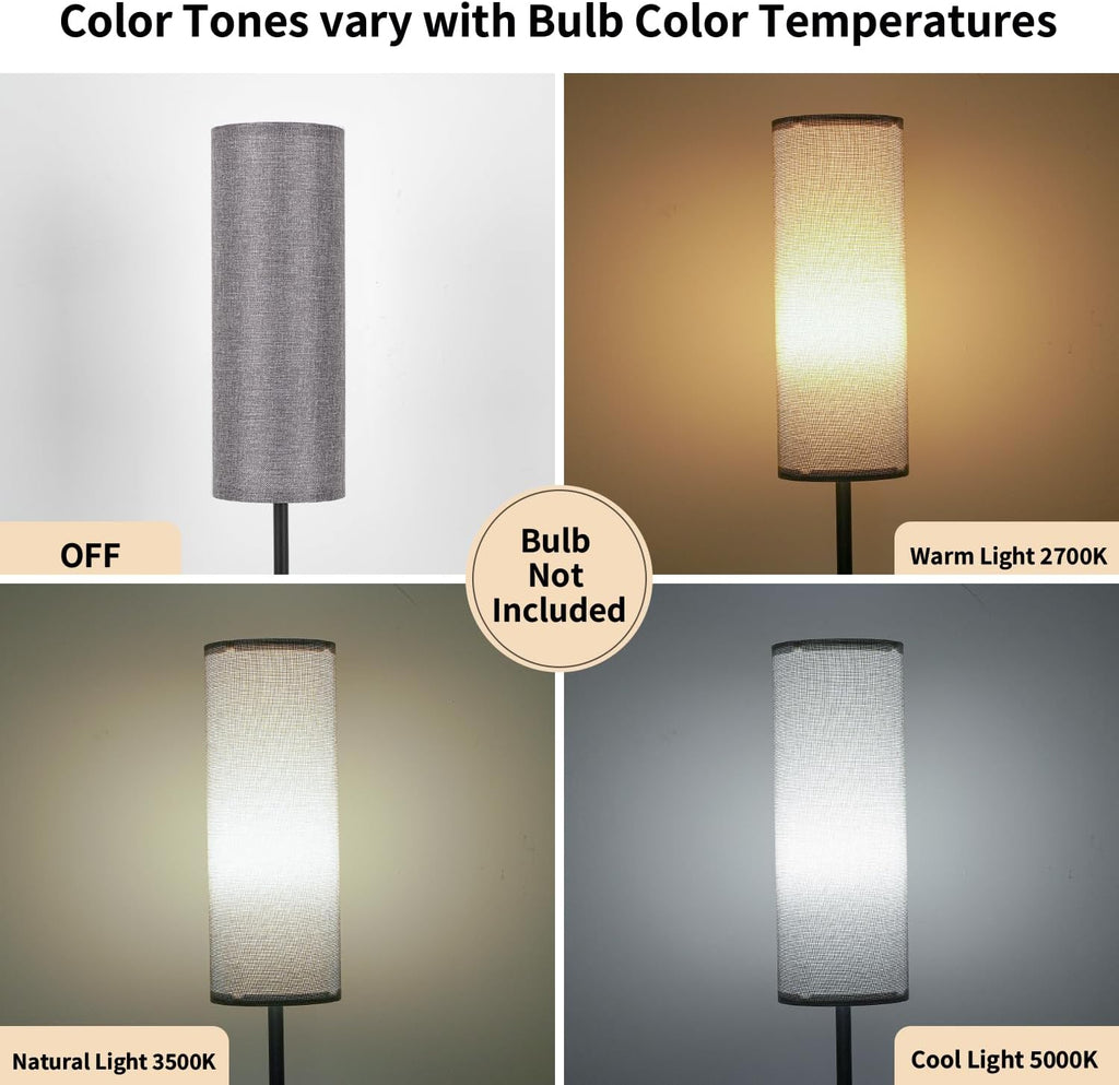 Fridekohome FRIDEKO HOME Grey Shade Floor Lamp, Simple Design with Foot Pedal Switch, Small Tall Lamps for Living Room Bedroom Office, Corn…