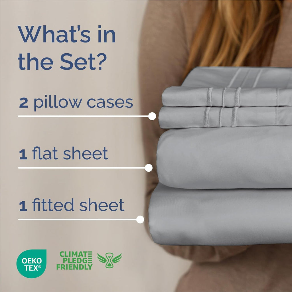 King Size 4 Piece Sheet Set - Comfy Breathable & Cooling Sheets - Hotel Luxury Bed Sheets for Women and Men - Deep Pockets, Easy-Fit…