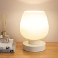 Seealle Touch Table Lamp for Nightstand - Small Bedside Lamp for Bedroom Living Room Night Stands, Desk Lamp with White Glass Shade for…