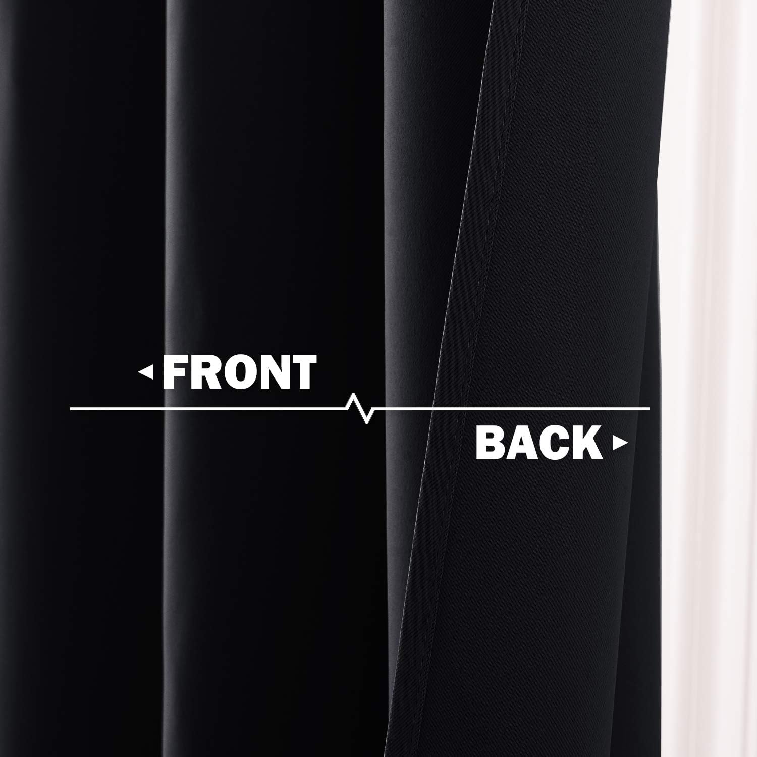 NICETOWN Black Small Window Curtains - Thermal Insulated Home Decor Blackout Grommet Halloween Curtains Drapes for Cafe, Kitchen, Laundry…