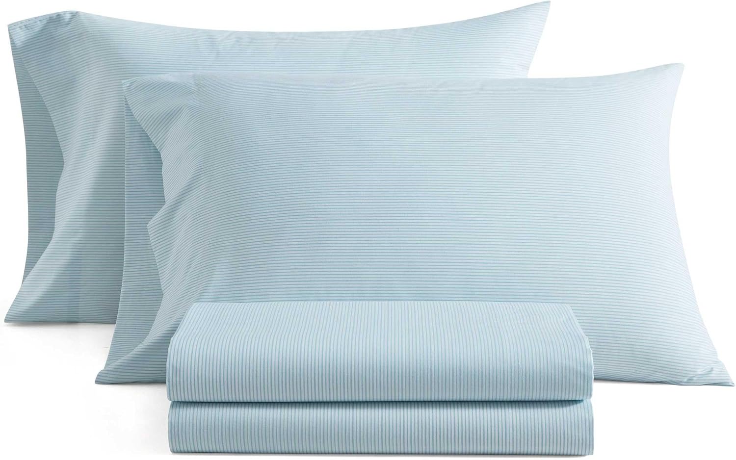 MarthaStewart Martha Stewart - Queen Size Sheets Set, Crisp & Tailored Cooling Sheets w/a Naturally Smooth Cotton Percale Lightweight Feel…