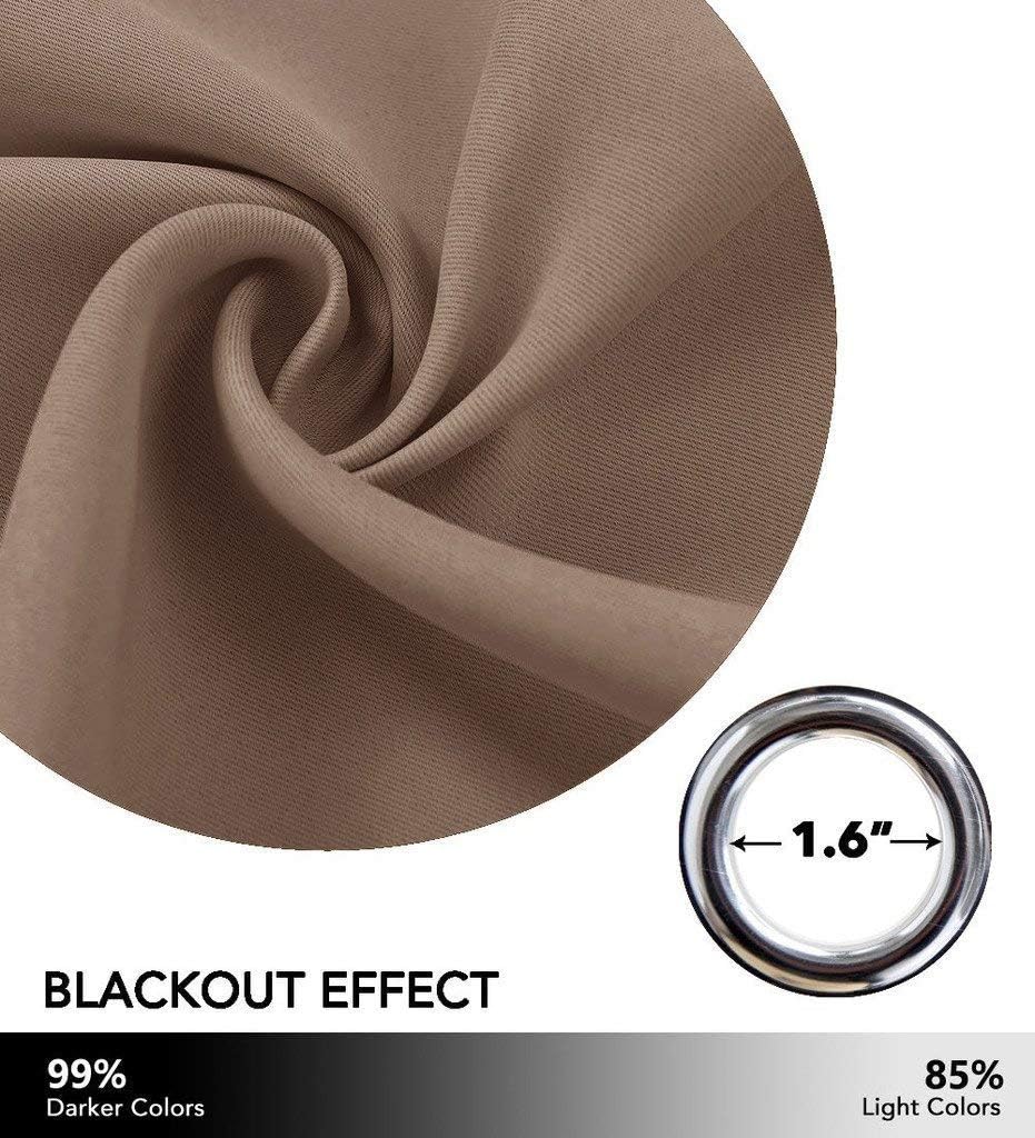 NICETOWN Small Window Blackout Curtain Panel Window Treatment Thermal Insulated Solid Grommet Blackout Drape for Cafe Store (1 Panel, 42…