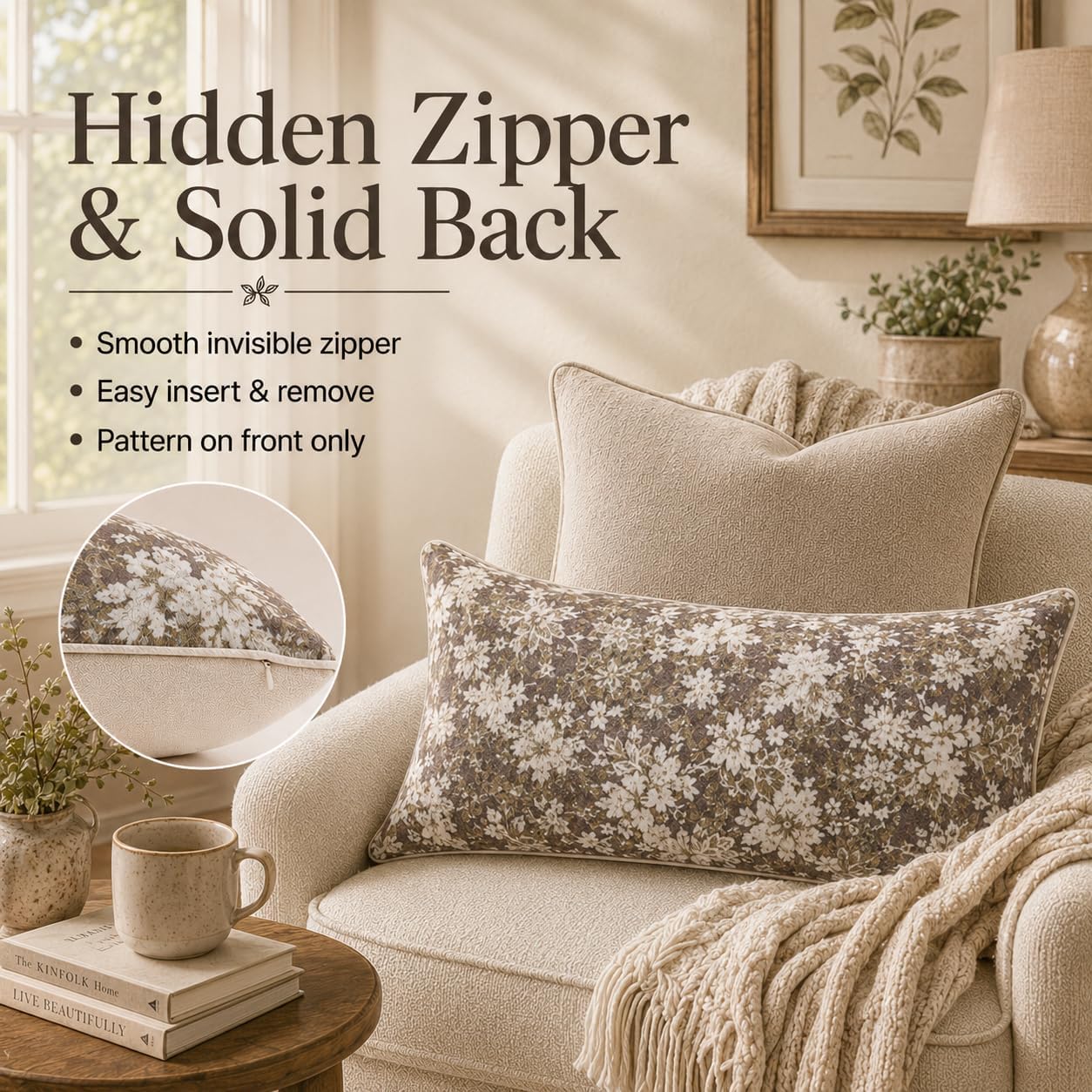 Haguko Vintage Floral Throw Pillow Covers 14x36 Long Lumbar Tapestry Chenille Soft Decorative Farmhouse Rectangular Accent Body Pill…