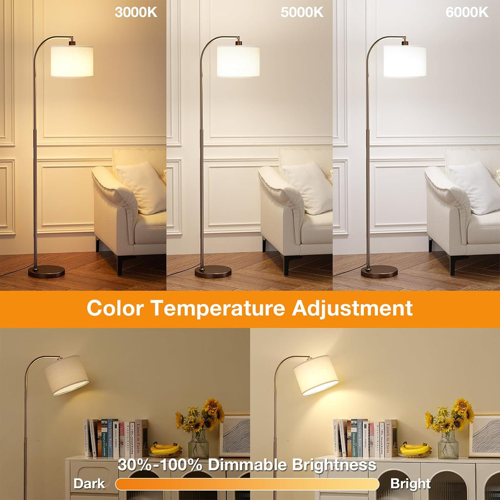 Ambimall Arc Floor Lamp with Remote and Stepless Dimmable Bulb, Colors Temperature & Brightness Adjustable, Floor Lamps for Living Room(Dee…