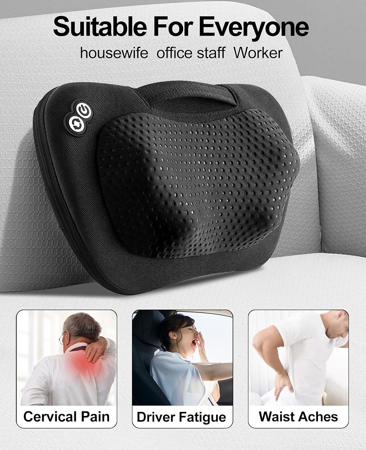 VIKTOR JURGEN Back Massager Neck Massager with Heat, Massage Pillow Gifts for Mothers Day & Fathers Day, Electric Shiatsu Shoulder…