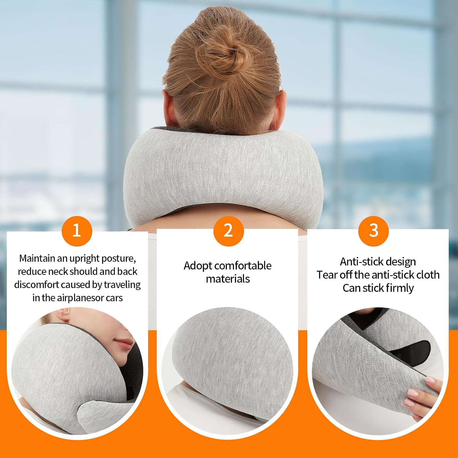 Travel Neck Pillow for Airplane – Memory Foam 360° Support Compact Design Ergonomic Flight Pillow for Sleeping & Neck Support Portable…