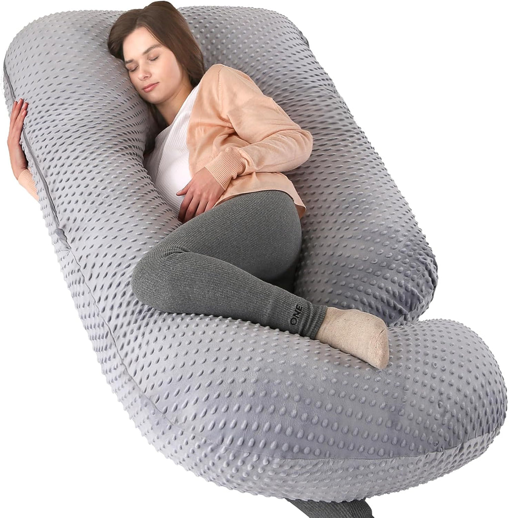 U-Shaped Full Body Pregnancy Pillow for Sleeping – 57" Maternity Pillow with Removable Cover, Support for Back, Legs, Belly & Hips…