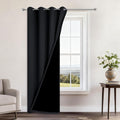 Yakamok 84 Inch Length 100% Blackout Curtains for Bedroom, 2 Thick Layers Thermal Insulated Grommet Total Blackout Drapes with Black Liner…