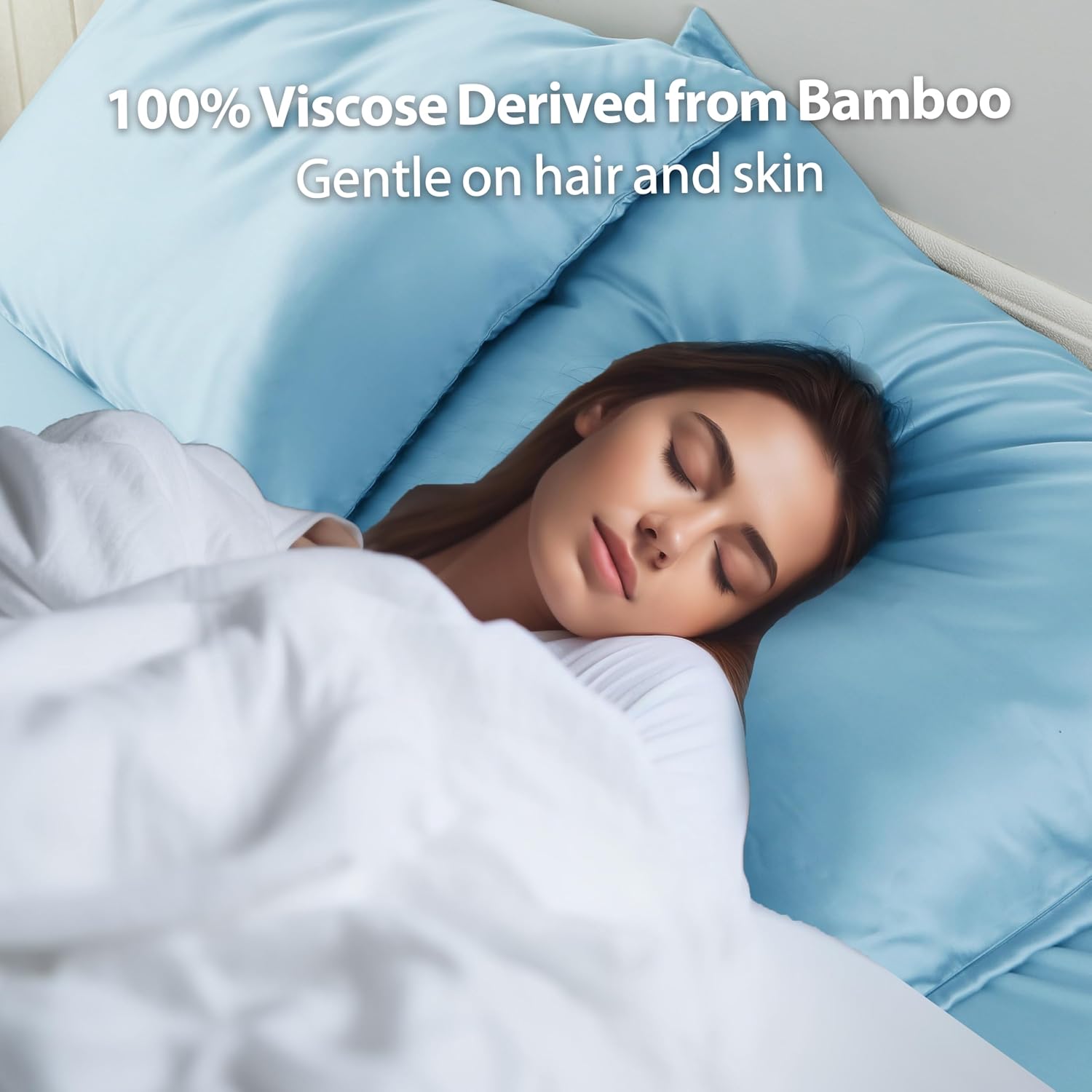 ShunjieHome 2 Pack Cooling Pillow Cases, Viscose Derived from Bamboo Pillow Protectors King Size Set of 2, 400 Thread Count Soft Silky Breat…