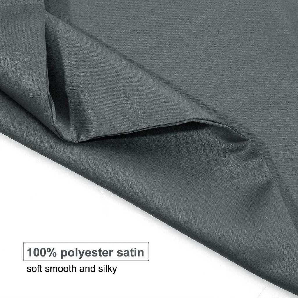 uxcell Queen Satin Pillowcase with Zipper, Super Soft and Luxury, Silky Pillow Cases Covers Set of 2, 20"x30", Grey