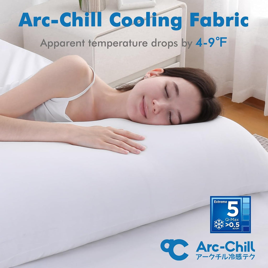 Avolare Cooling Body Pillow Cases 1 Pack, Arc-Chill 3.0 Cooling Body Pillow Cover for Hot Sleepers with Zipper(Q-Max>0.5), Soft Silky 20" x…
