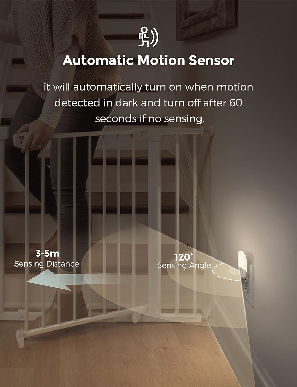 L LOHAS LED Motion Sensor Night Light Plug in, Motion Activated Night Light, 5000K Daylight White, Night Lights Plug Into Wall…