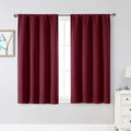 WelvetBLK Burgundy Room Darkening Curtains for Bedroom Living Room 45 Inch Length 2 Panels Set, Soft Solid Thermal Insulated Rod Pocket Sho…