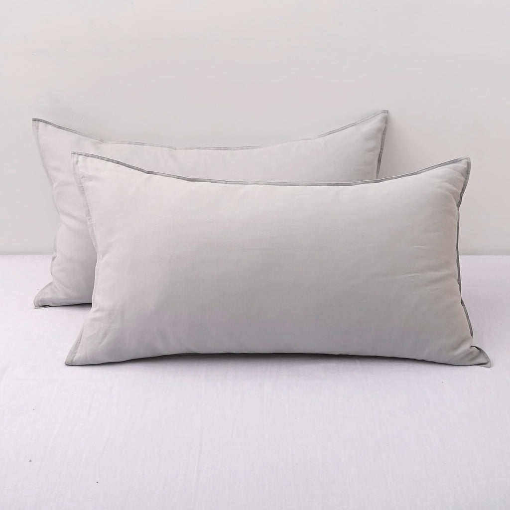 Chuffed Linen Pillowcases 2 Pack 100% Linen Standard Pillow Cases, Breathable and Cooling Washed Pillowshams with Zipper Closure, 20x36 Inc…