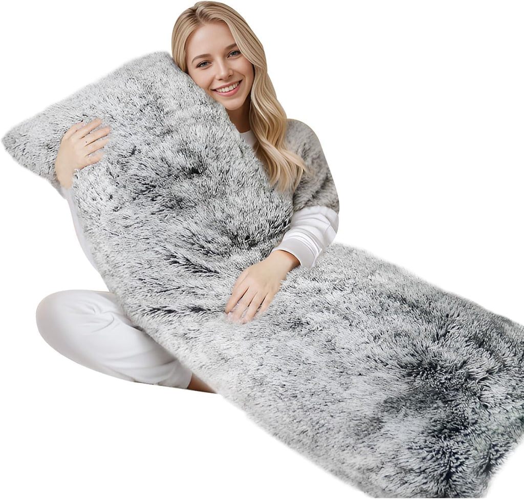 Zonli Fluffy Body Pillow, Full Body Pillows for Adults, Long Pillow for Sleeping with Removable Cover and Adjustable Filling for Side Sleep…