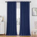 Joydeco Navy Blue Curtains 84 Inch Length - Thermal Insulated Room Darkening Drapes 2 Panels Set, Rod Pocket & Back Tab Noise Reducing Blac…