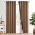 Xwzo 100% Blackout Curtains 2 Panels with Tiebacks- Extra Wide Heat and Full Light Blocking Window Treatment with Grommets for Bedroom/Nurs…