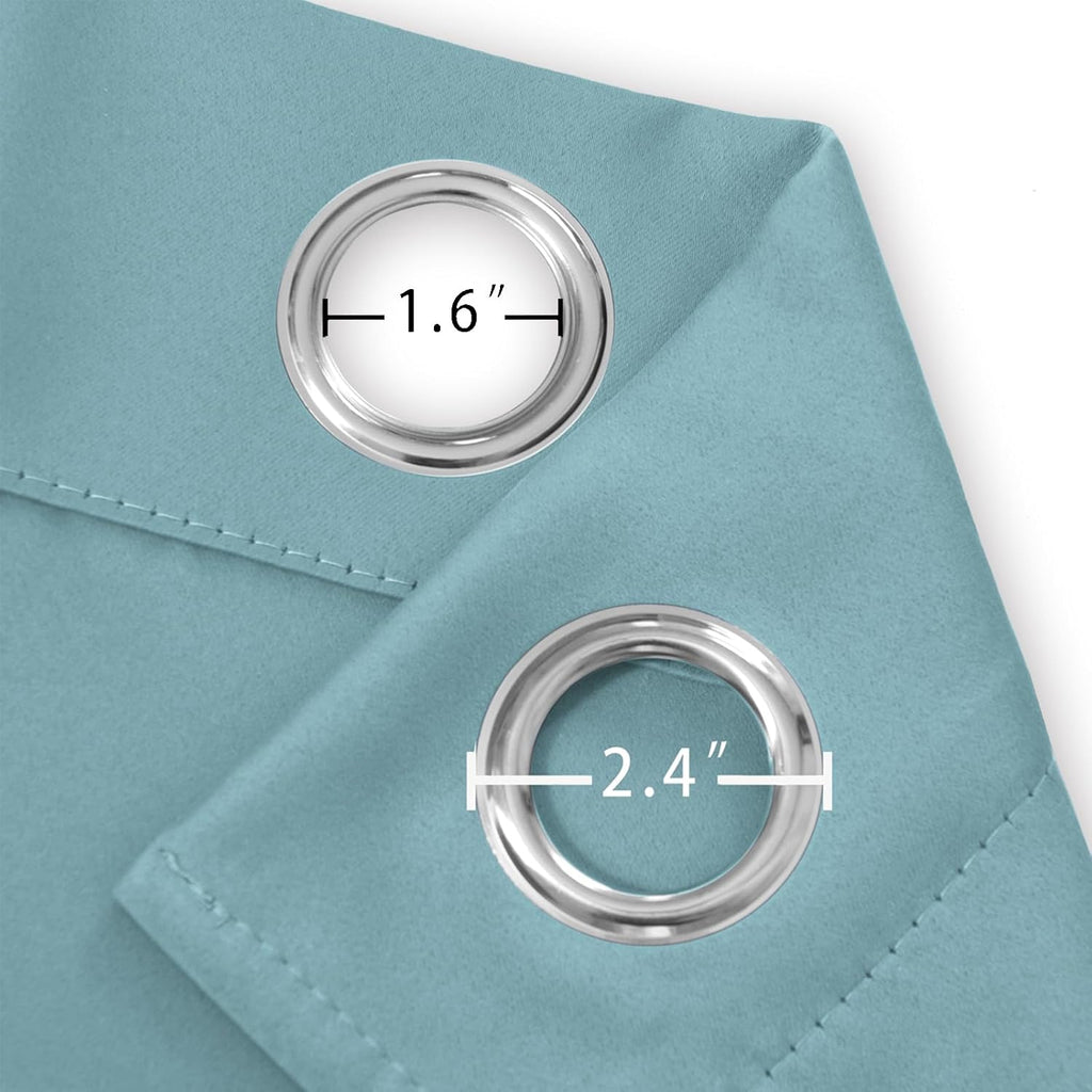 Lemomo Stone Blue Thermal Blackout Curtains/42 x 95 Inch/Set of 2 Panels Room Darkening Curtains for Bedroom 95 Inch Blue