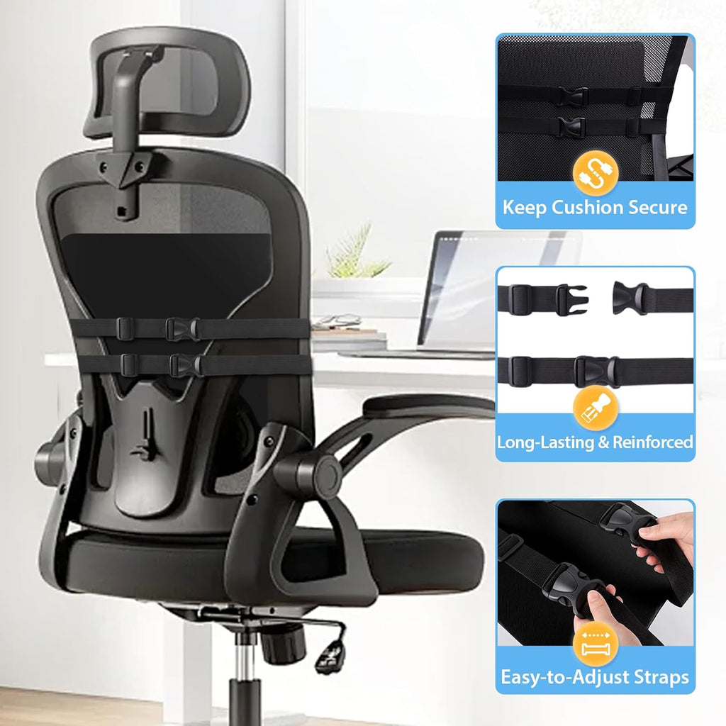 SweetSlubr Lumbar Support Pillow for Office Chair, Car & Gaming Chair, Ergonomic Memory Foam Cushion for Back Comfort, Zoned Back…