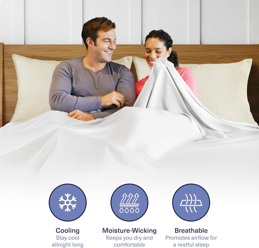 KickoffHome Kickoff Viscose Bamboo Pillowcase, Standard, Set of 2, 100% Organic Hidden Zippered Viscose Bamboo Pillow Case Standard Size, C…