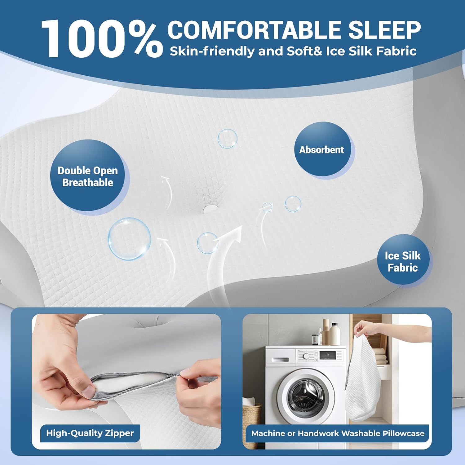 Wogahev Reading Pillow for Bed, Lying, Leaning and Prone, Ergonomic Memory Foam Bed Wedge Pillow for Headboard, Chin & Back Support Pillows…