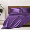 MR&HM Satin Bed Sheets, Queen Size Sheets Set, 6 Pcs Silky Bedding Set with 15 Inches Deep Pocket for Mattress (Queen, Lavender) 6 Pcs…