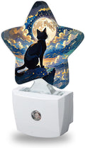 Black Cat Night Lights Plug Into Wall Decorative, Fantasy Moon Night Sleep Friendly Lamp, Energy Efficient Dusk-to-Dawn Sensor Nightlights…