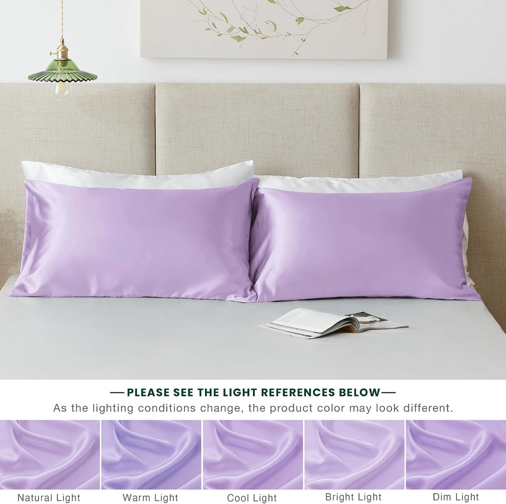 Lovescabin Love's cabin Satin Pillowcase Set of 2 King Size 20x36, Cooling Pillow Covers for Hair and Skin, Silky Smooth with Envelope Clos…