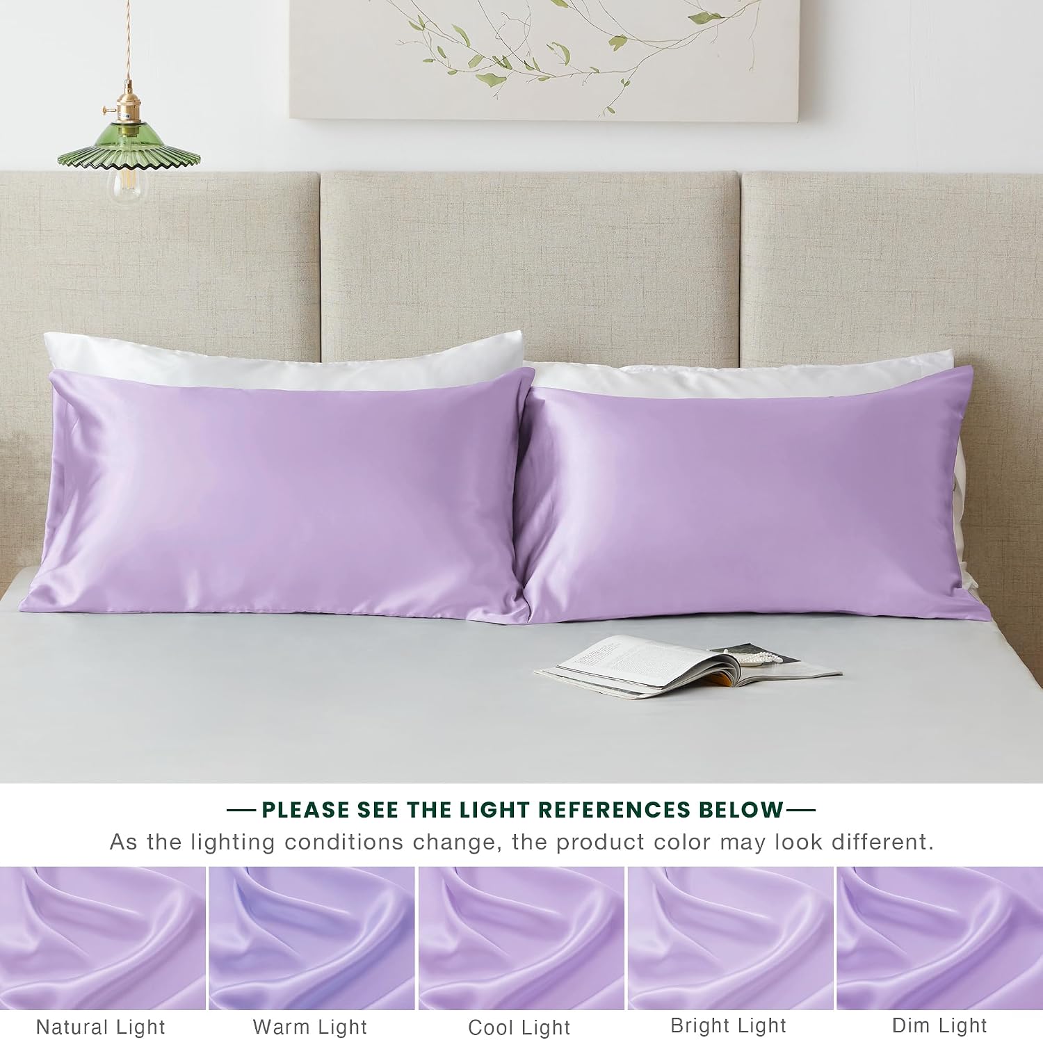 Lovescabin Love's cabin Satin Pillowcase Set of 2 King Size 20x36, Cooling Pillow Covers for Hair and Skin, Silky Smooth with Envelope Clos…