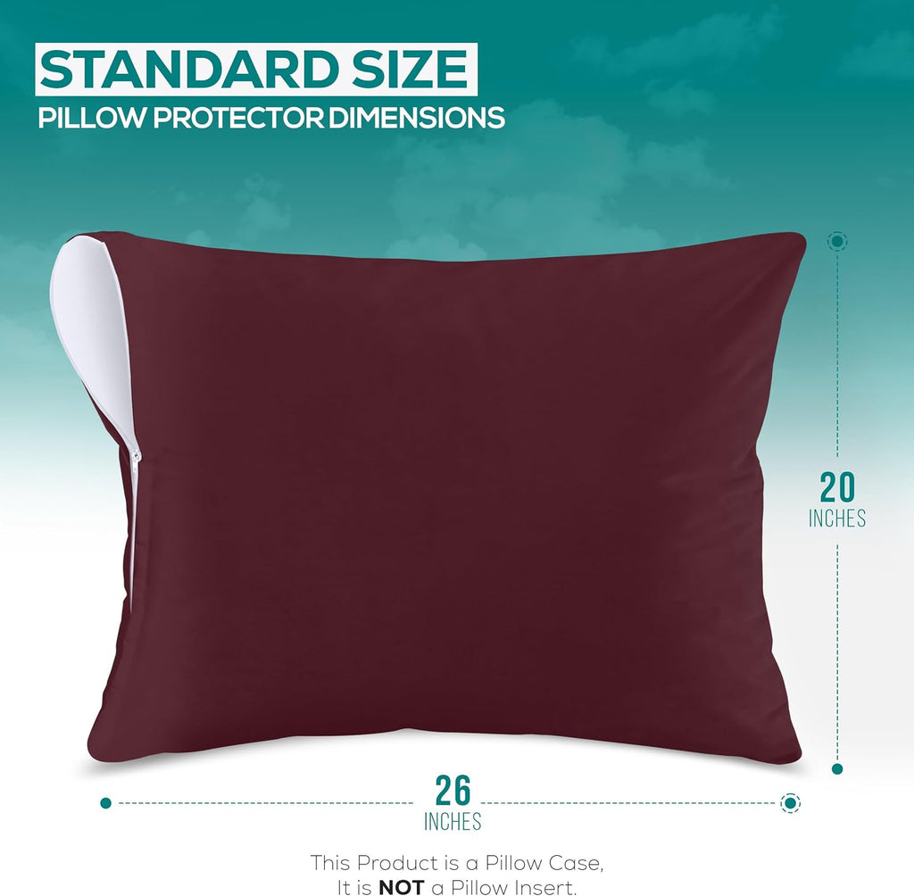 Utopiabedding Utopia Bedding 100% Waterproof Pillow Protectors with Zipper Standard Size (Set of 2), Bed Bug and Dust Mite Proof Zippered P…