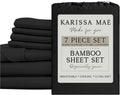 KARISSA MAE 7 Piece Pure Viscose from Bamboo Split King Size Sheet Set | 100% FSC Certified | Luxuriously Soft | Cooling | 18" Deep…
