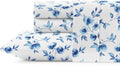 Pointehaven Pollen Printed Cotton Percale 3 pc Sheet Set, Twin
