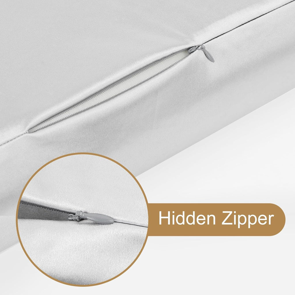 Homca Satin Pillow Cases for HOMCA Cervical Pillow - Contoured Ergonomic Satin Pillowcase with Zipper, Grey Soft & Smooth Fabric for Hair &…