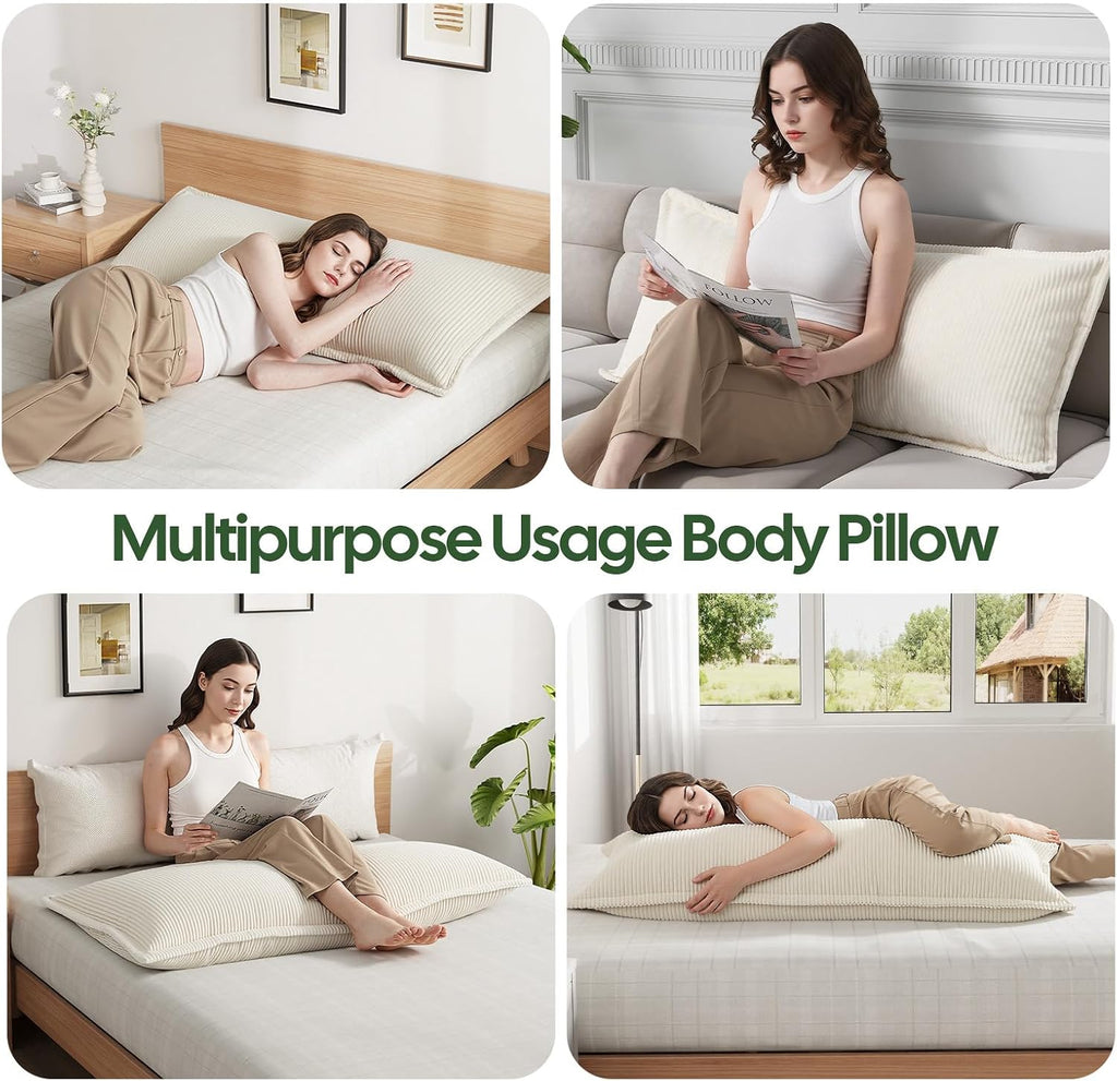 OutdoorFurnitureAccessories 20x54 Body Pillow for Adults, Long Body Pillow for Bed with Shredded Memory Foam, Big Firm Pillows for Pregnanc…