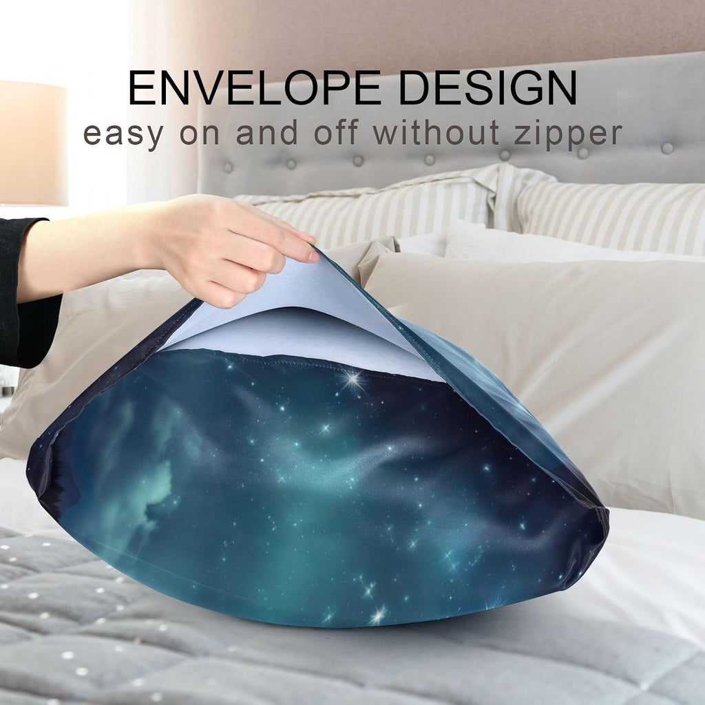 YETTASBIN Galaxy Satin Pillowcase, Soft Breathable Silk Pillow Case with Envelope Closure for Hair and Skin, King Size 40 x 20 Inch