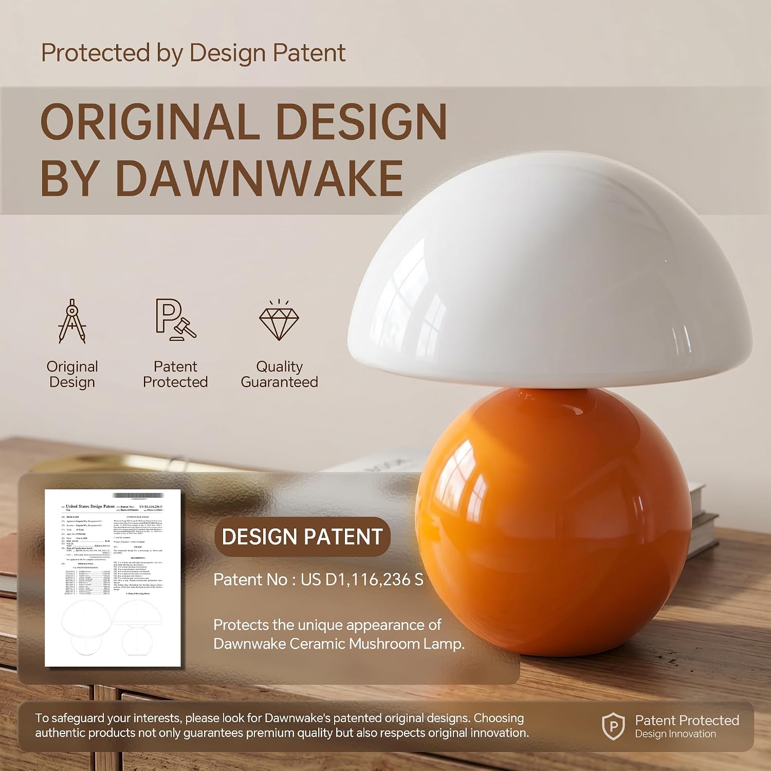 Dawnwake Mushroom Lamp Table Lamp for Bedroom, Desk Bedside Small Lamps for Living Room Night Stands, Mushroom Decor Cute Mini Modern Mid…