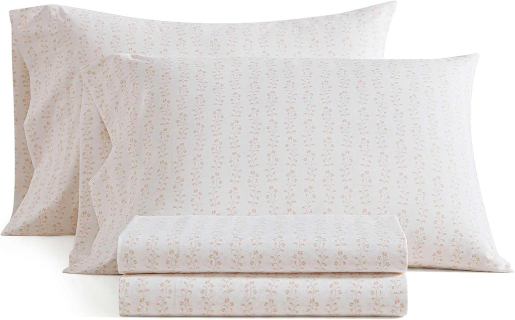 MarthaStewart Martha Stewart - Full Size Sheets Set, Crisp & Tailored Cooling Sheets w/a Naturally Smooth Cotton Percale Lightweight Feel -…