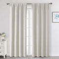 WelvetBLK Natural Curtains 84 Inches Long 2 Panels Set, Soft Solid Light Filtering Thermal Insulated Curtains 84 Inches Long for Bedroom Li…