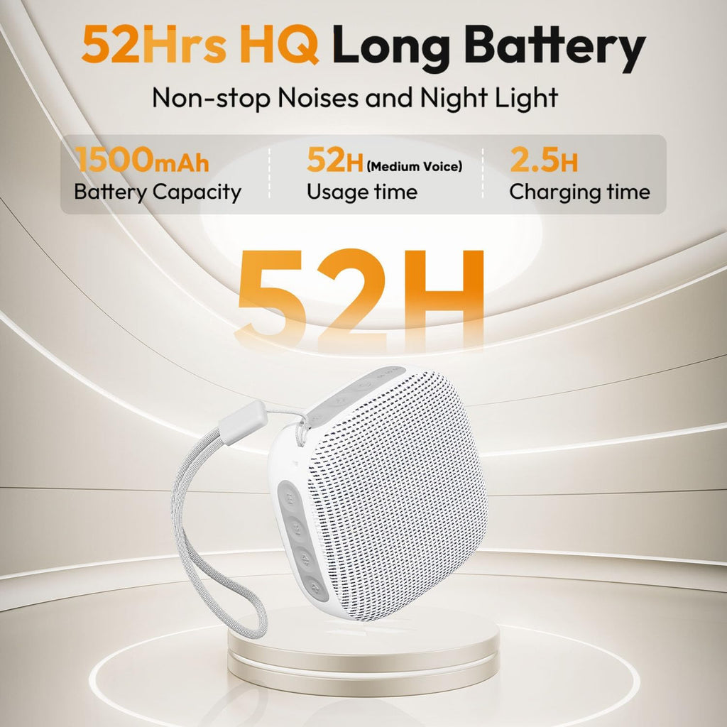 Portable Sound Machine for Travel, White Noise Sound Machine for Sleeping, 52-Hour Lasting Mini Noise Machine with 21 Quality Non-looping…