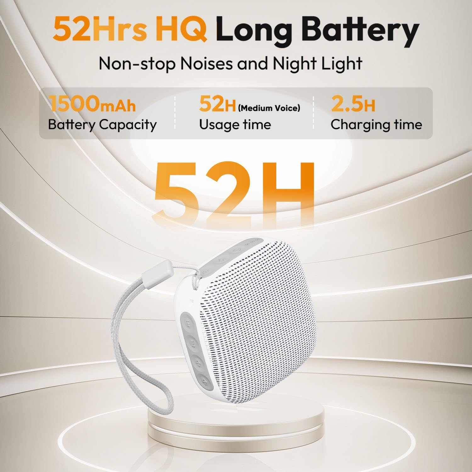 Portable Sound Machine for Travel, White Noise Sound Machine for Sleeping, 52-Hour Lasting Mini Noise Machine with 21 Quality Non-looping…
